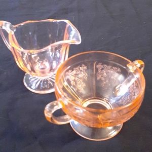 Most beautiful set of Vintage Pale Pink Depression Glasses